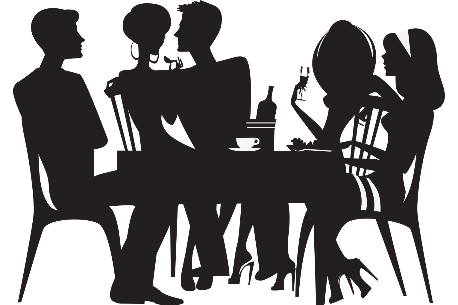 dinner party people clip art